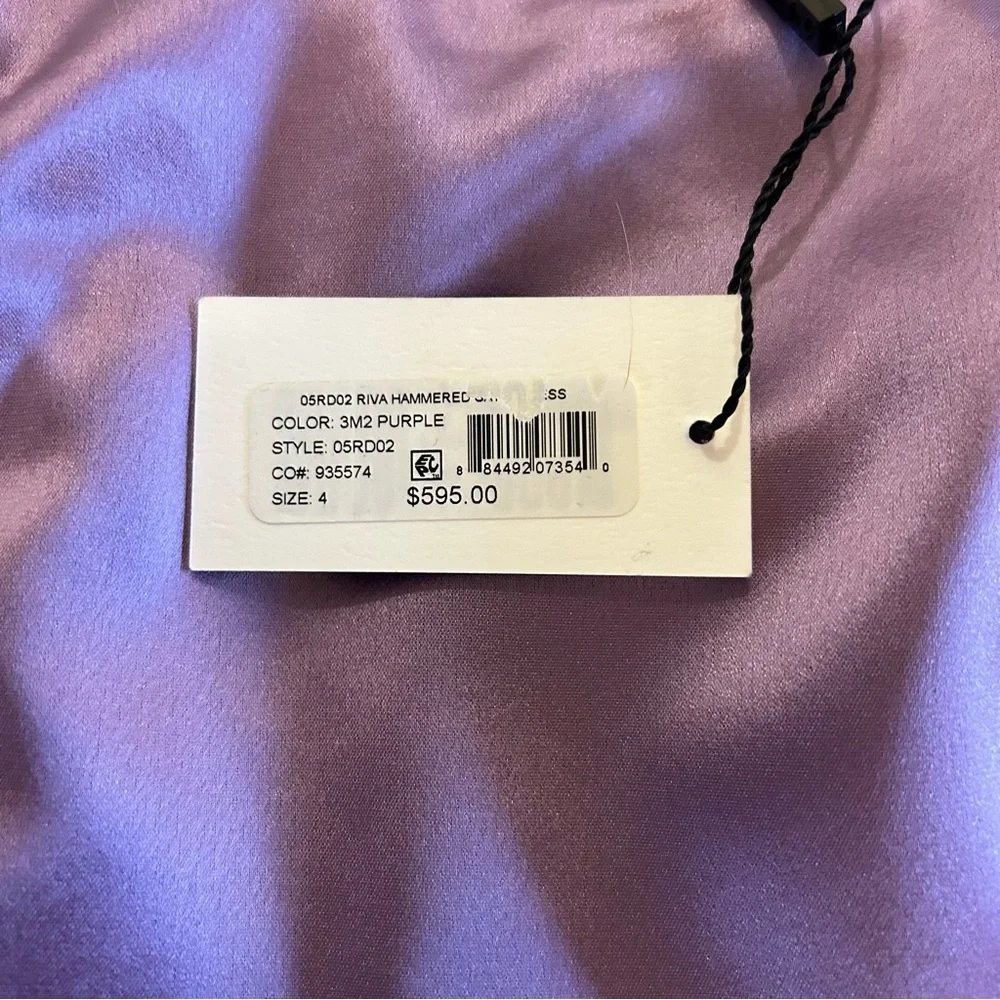 NWT MILLY Riva Hammered Satin Strapless Dress - Picture 9 of 10